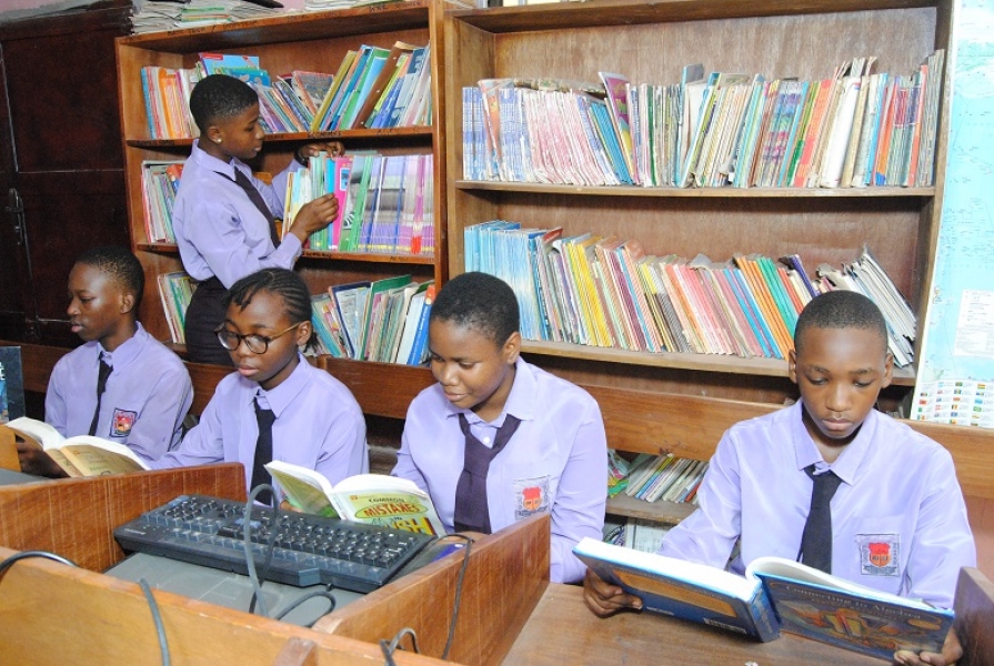 STUDENTS IN THE LIBRARY